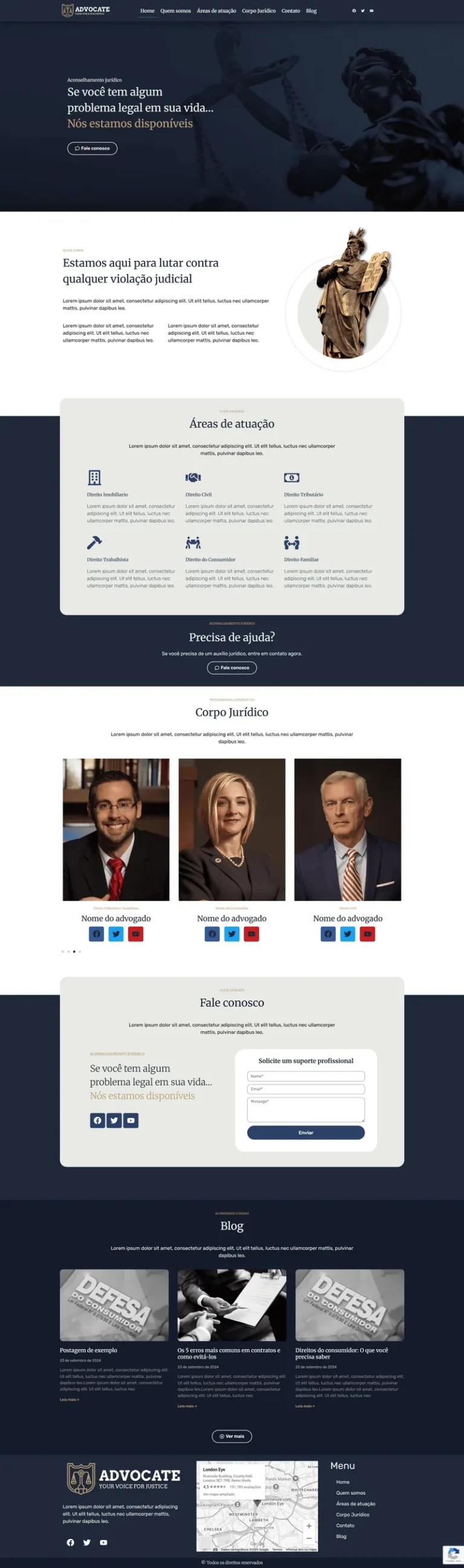Demonstração de site para escritório de advocacia